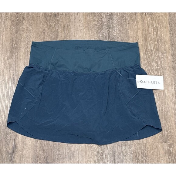 Athleta Run With It Skort Size 1X Blue Teal Stretch Lined Zip Pocket NEW - Picture 1 of 13